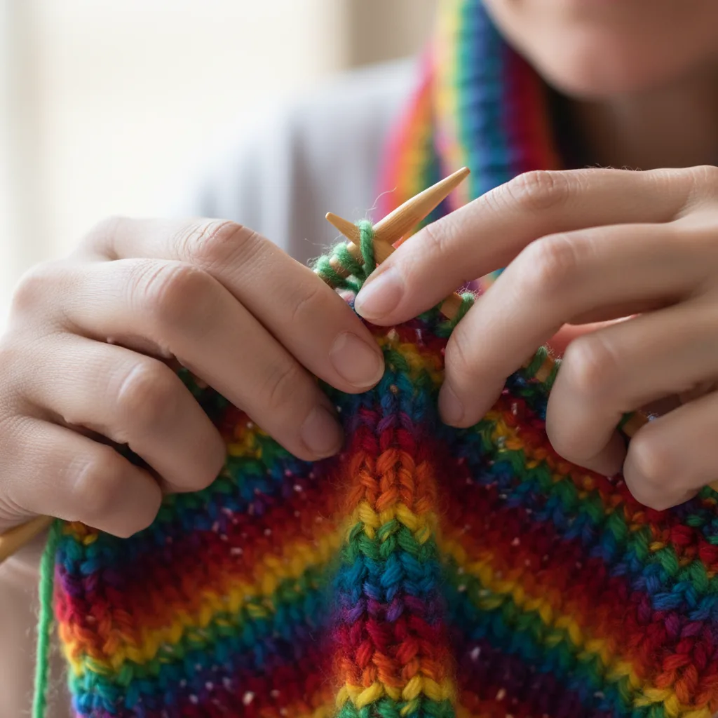 Hands performing a fine-motor crafting task
